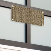 Griechischer Meander Key Square H Pattern Brown Banner (Äußeres Gebäude)
