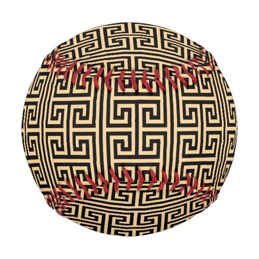 Griechischer Meander Key Square H Pattern Brown Baseball (Vorderseite)