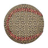 Griechischer Meander Key Square H Pattern Brown Baseball (Vorderseite Links)