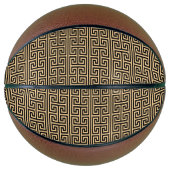 Griechischer Meander Key Square H Pattern Brown Basketball (Vorderseite)