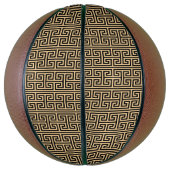 Griechischer Meander Key Square H Pattern Brown Basketball (Vertikal)