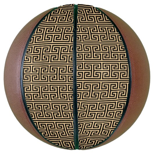Griechischer Meander Key Square H Pattern Brown Basketball (Vertikal)