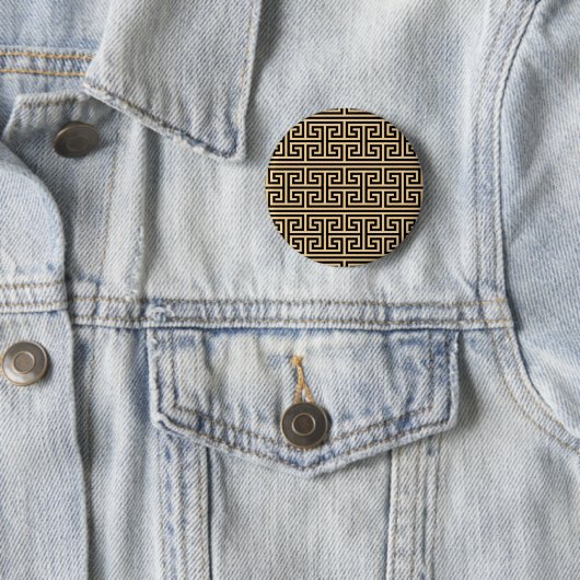 Griechischer Meander Key Square H Pattern Brown Button (Beispiel)