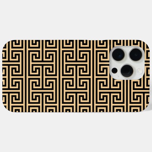 Griechischer Meander Key Square H Pattern Brown Case-Mate iPhone Hülle (Rückseite (Horizontal))