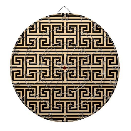 Griechischer Meander Key Square H Pattern Brown Dartscheibe (vorne)