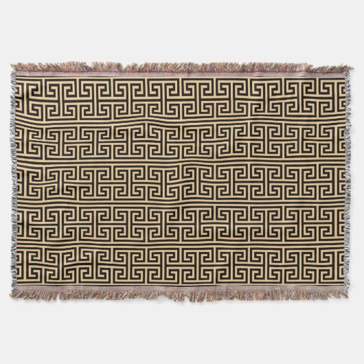 Griechischer Meander Key Square H Pattern Brown Decke (Vorderseite)