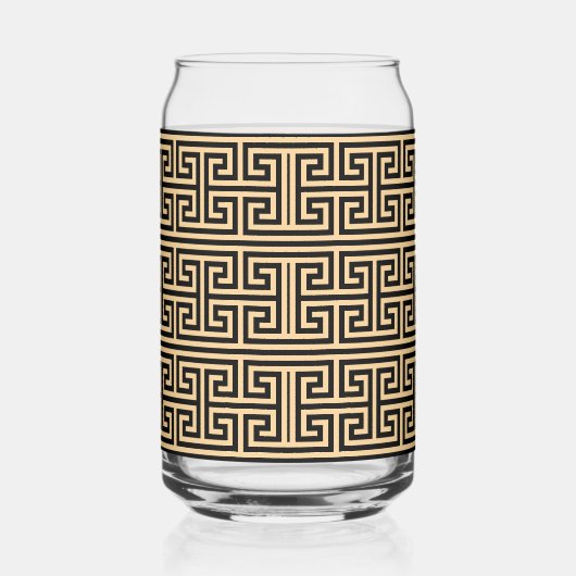 Griechischer Meander Key Square H Pattern Brown Dosenglas (Rechts)