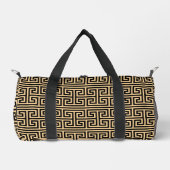 Griechischer Meander Key Square H Pattern Brown Duffle Bag (Vorderseite)