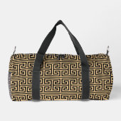 Griechischer Meander Key Square H Pattern Brown Duffle Bag (Rückseite)