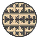 Griechischer Meander Key Square H Pattern Brown Eishockey Puck (Vorderseite)