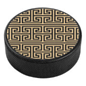 Griechischer Meander Key Square H Pattern Brown Eishockey Puck (3/4)
