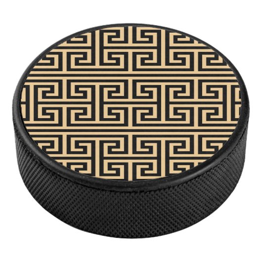 Griechischer Meander Key Square H Pattern Brown Eishockey Puck (3/4)