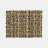 Griechischer Meander Key Square H Pattern Brown Fleecedecke (Vorderseite (Horizontal))