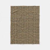 Griechischer Meander Key Square H Pattern Brown Fleecedecke (Vorderseite)