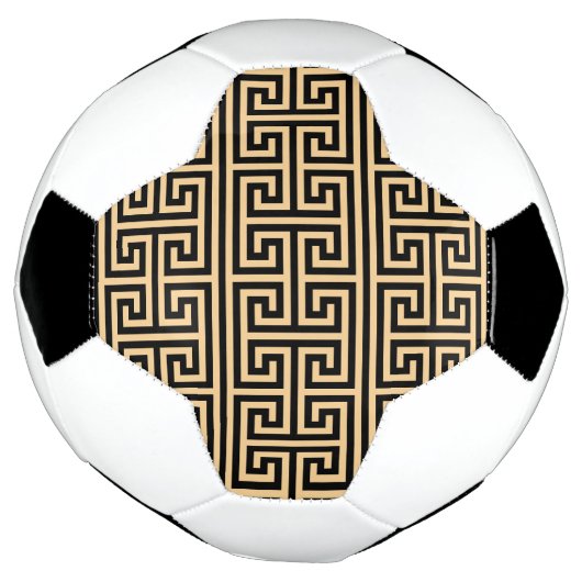 Griechischer Meander Key Square H Pattern Brown Fußball (Gedreht)