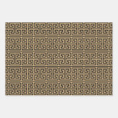Griechischer Meander Key Square H Pattern Brown Geschenkpapier Set (Vorderseite 3)