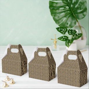 Griechischer Meander Key Square H Pattern Brown Geschenkschachtel