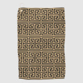 Griechischer Meander Key Square H Pattern Brown Golfhandtuch (Vorderseite)