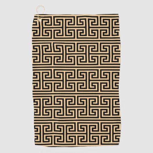 Griechischer Meander Key Square H Pattern Brown Golfhandtuch (Vorderseite)