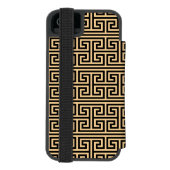 Griechischer Meander Key Square H Pattern Brown Incipio iPhone Geldbeutel-Hülle (Folio Rückseite)