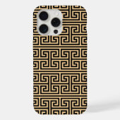 Griechischer Meander Key Square H Pattern Brown iPhone Hülle (Rückseite)