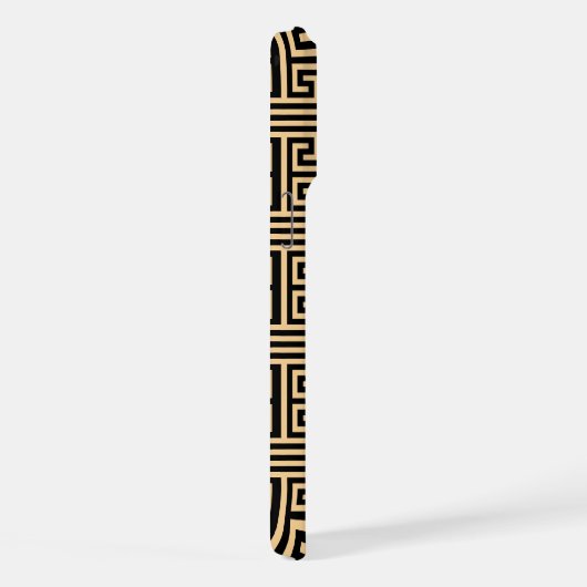Griechischer Meander Key Square H Pattern Brown iPhone Hülle (Rechte Seite)