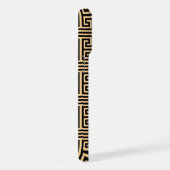 Griechischer Meander Key Square H Pattern Brown iPhone Hülle (Rechte Seite)