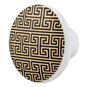 Griechischer Meander Key Square H Pattern Brown Keramikknauf
