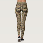 Griechischer Meander Key Square H Pattern Brown Leggings (Rückseite)