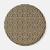 Griechischer Meander Key Square H Pattern Brown Magnet (Vorne)