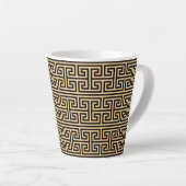 Griechischer Meander Key Square H Pattern Brown Milchtasse (Rechte Ecke)