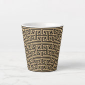 Griechischer Meander Key Square H Pattern Brown Milchtasse (Vorderseite)
