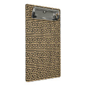 Griechischer Meander Key Square H Pattern Brown Mini Klemmbrett (Schrägansicht)