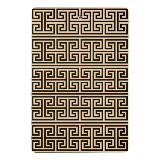 Griechischer Meander Key Square H Pattern Brown Mini Klemmbrett (Rückseite)