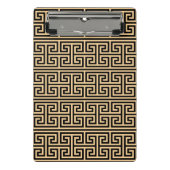 Griechischer Meander Key Square H Pattern Brown Mini Klemmbrett (Vorderseite)