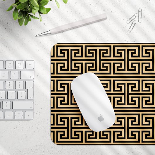 Griechischer Meander Key Square H Pattern Brown Mousepad