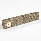 Griechischer Meander Key Square H Pattern Brown Namensplakette