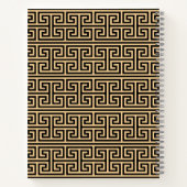 Griechischer Meander Key Square H Pattern Brown Notizblock (Rückseite)