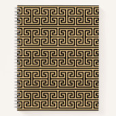 Griechischer Meander Key Square H Pattern Brown Notizblock (Vorderseite)