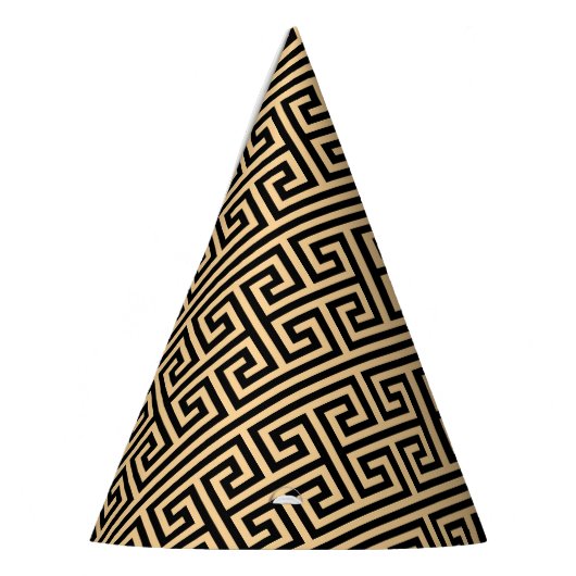 Griechischer Meander Key Square H Pattern Brown Partyhütchen (Links)