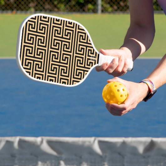 Griechischer Meander Key Square H Pattern Brown Pickleball Schläger (InSitu)