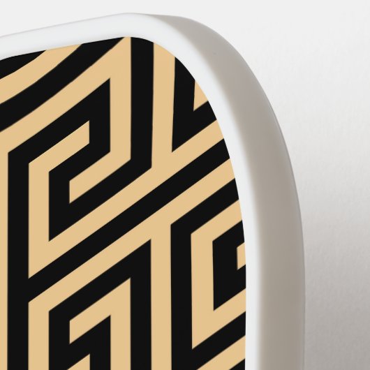 Griechischer Meander Key Square H Pattern Brown Pickleball Schläger (Linke Seite)