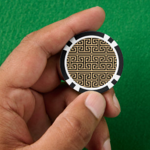 Griechischer Meander Key Square H Pattern Brown Pokerchips