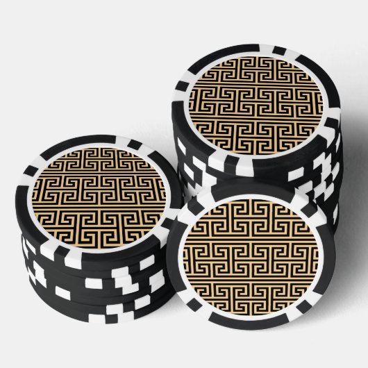 Griechischer Meander Key Square H Pattern Brown Pokerchips (Stapel)
