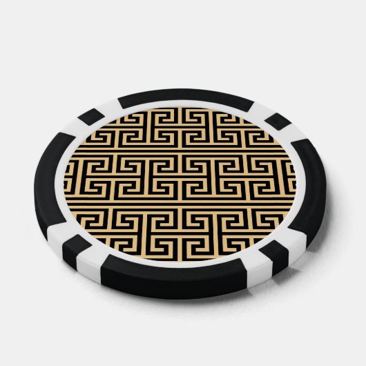 Griechischer Meander Key Square H Pattern Brown Pokerchips (Einzeln)