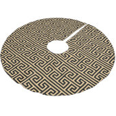 Griechischer Meander Key Square H Pattern Brown Polyester Weihnachtsbaumdecke (Schrägansicht)