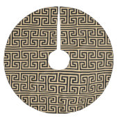 Griechischer Meander Key Square H Pattern Brown Polyester Weihnachtsbaumdecke (Vorderseite)