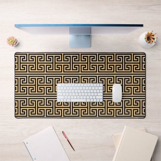 Griechischer Meander Key Square H Pattern Brown Schreibtischunterlage (Büro 1)