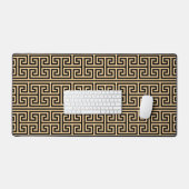 Griechischer Meander Key Square H Pattern Brown Schreibtischunterlage (Tastatur & Maus)