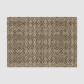 Griechischer Meander Key Square H Pattern Brown Seidenpapier (Vorderseite)
